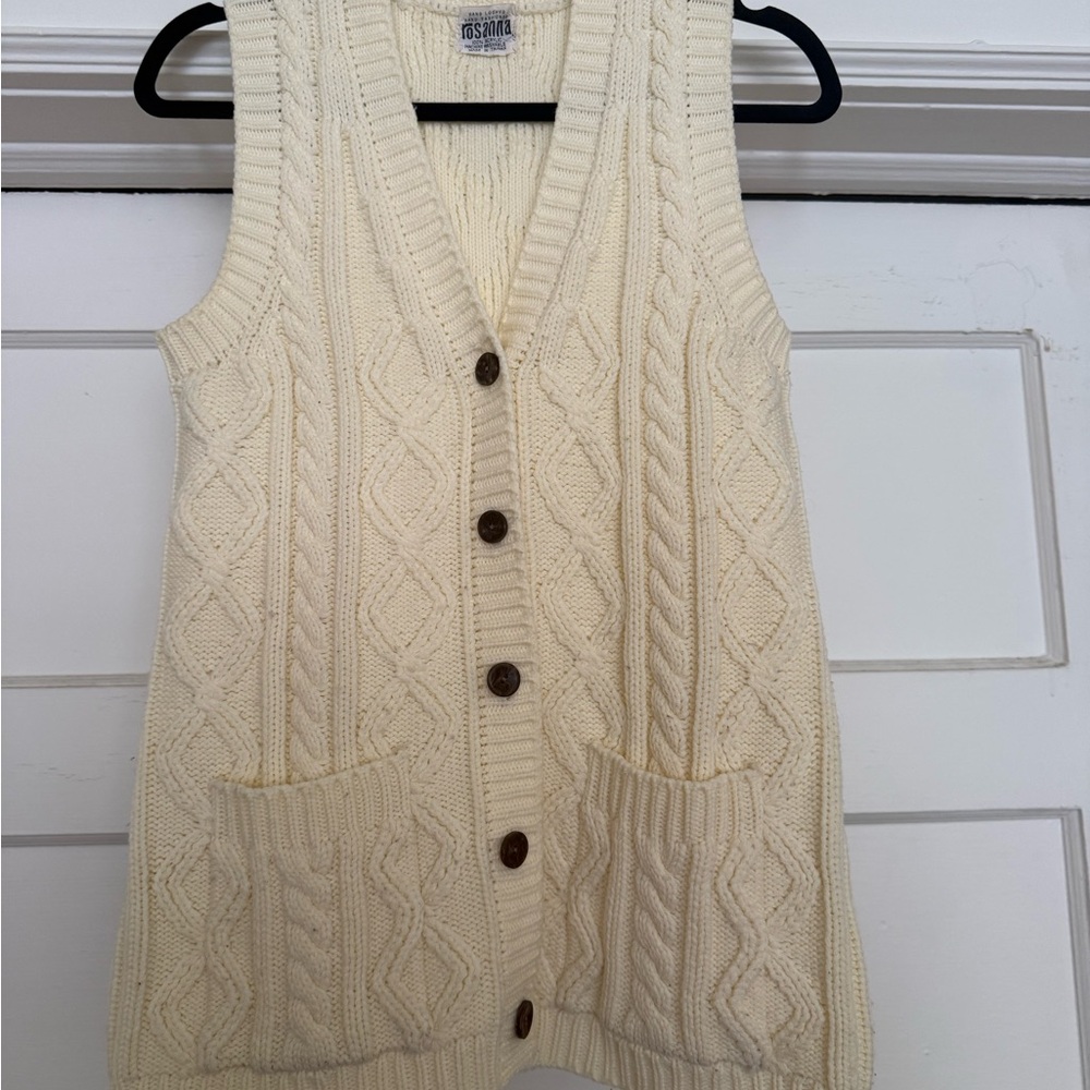 Rosanna Cream Cable Knit Sweater Vest